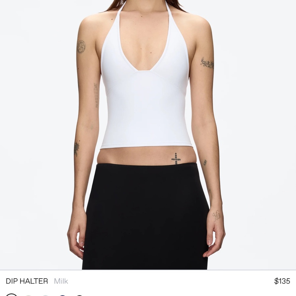 White Halter Tank Top